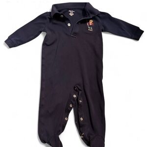 Ralph Lauren Ski Bear Dark Blue Baby Footie